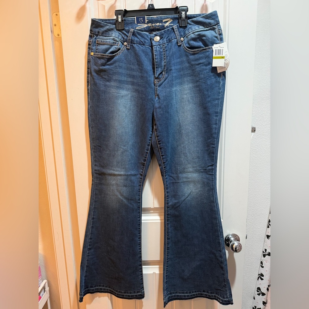 Seven7 Premium Blue Flare Jeans -NWT